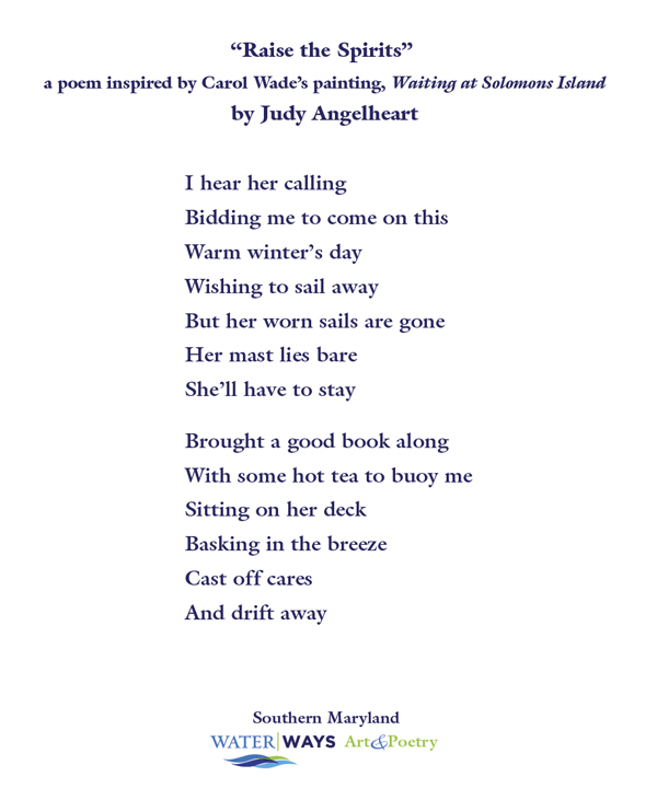 Read Judy Angelheart's poem "Raise the Spirits"